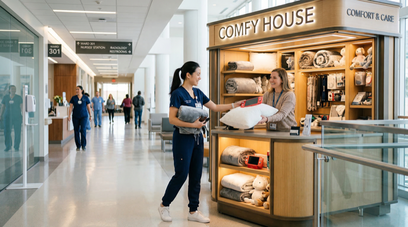 Comfy House comfort rental kiosk concept